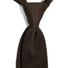 Brown Knitted Tie  handmade 