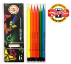 Koh-i-noor Progresso Fluorescent Woodless Colored Pencils Set Of 6  Artist Grade
