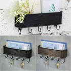 Mail Rack Key Holder Hanger Wall Letter Organizer W  Shelf   Hooks Home Decor Us