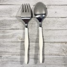 Vintage Cutco Pearl White Swirl Serving Spoon   Serving Fork Replacement Set