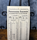 1949 Pennsylvania Railroad Timetable Washington To Baltimore Prr Very Good