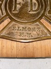 Vintage Fire Department Brass Plaque Elmont New York Member Maltese Cross Rare