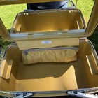 Vtg Samsonite Train Case Yellow Hard Shell Makeup Cosmetic Case W  Mirror