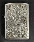 Zippo 1999 Barrett Smythe Zodiac Series Aquarius Chrome Lighter Sealed Nbox C172