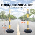 4pcs Traffic Delineator Post Cones With Fillable Base 8ft Chain Adjustable