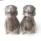 4 4oz Sterling Silver Salt   Pepper Shakers Footed Not Weighted Solid 925