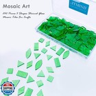 Litmind Transparent Green Stained Glass Mosaic Tiles - 240 Pieces In 5 Shapes