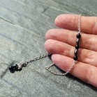 Anklet Hematite  Black Tourmaline 925 Sterling Silver Chain Ankle Bracelet