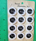  12  David Alexander 3 4  Black White Plastic 2-hole Housedress Buttons Nos-s527