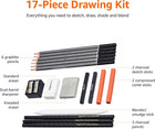 Sketching drawing Art Pencil Kit  Artist Supplies With Pencils  Erasers  Sharpen