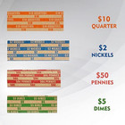400 Pcs Assorted Coin Roll Wrappers   100   penny  100   nickel  100   dime  100   quarter