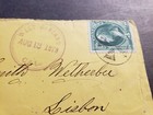 1878 Fancy Cancel Postal History Front West Oakland  Calif To Lisbon  Nh