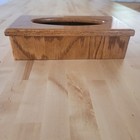 Vintage Oak Wood Tissue Box Cover Rectangle Rustic Farmhouse Cottage Western 90s
