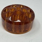 Vintage Honey Amber Glass Domed Flower Frog 16 Holes