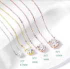 925 Sterling Silver Chain Necklace With D Color  Vvs1 Moissanite Pendant  1-3ct