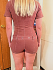 Fashionnova Baddie Attitude Denim Romper Chocolate Size Xs Womens