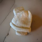 White And Cream Knit Beanie And Scarf Set For Kids