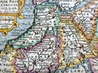 Wales Radnor Breknok C1627 By Van Den Keere  Miniature Speed Genuine Antique Map