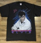 Vtg 90   s Elvis Presley Art Portrait Usa Single Stitch Hanes Heavyweight Shirt L