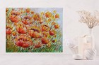 Spring Tulips Oil Painting 20x16 Yellow Orange Textured Floral Coa