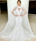 Mermaid Wedding Dresses Bridal Gown Lace Appliques Beach Sheath Column Plus Size
