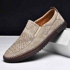 Men Handmade Leather Shoes Sneakers Loafers Summer Breathable Shoes Men Flat