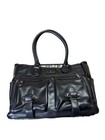 6 Pack Fitness Rene Tote Black Leather Travel   Gym Bag With Meal Management Sys