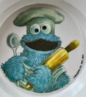 Cookie Monster Kid Cereal Bowl From Artisan Ware Vintage Melamine 5  1977
