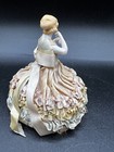 Vintage German Porcelain Pin Cushion Half Doll-arms Away