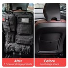 Universal Car Tactical Seat Back Cover Organizer Storage Bag With 5 Molle Pouch