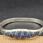 Vtg Taxco Mexico Sterling Silver 925 Blue Sodalite Inlay Bracelet Tl-181