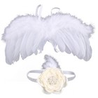 Newborn Photography Props Costume Fashion Baby Kids Headband Feather Angel Wing