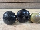 Antique Estate Fresh Lot Of 7 Door Knobs Black white Porcelain  Brass