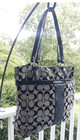 Coach Signature Stripe Medium F28504 Patent Handles Canvas Signature C
