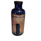 Antique Bottle Bromo Seltzer Dispenser Cobalt Blue Wth Label Pharmacy Apothecary
