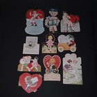 Lot Of 10 Vintage Valentines Day Cards Die Cut 1930s-1950s Holiday Ephemera