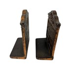 Vintage Cast Iron Bookends Shakespeare Quote Library Scene Antique Style Decor