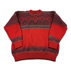 Dale Of Norway Red Gray Green Wool Thunder Bay    Zip Fair Isle Sweater Men s 2xl