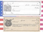 Premium Bank Receipts  4  Both With Awesome Vignettes  Unused  1920 s