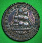 1841 United States Daniel Webster Hard Times Token Copper Coin - Very Nice