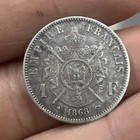 France 1868-bb 1 Franc Silver Coin  us Seller 