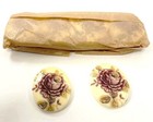 12 Vintage Purple Gold Rose 40x30mm  Acrylic Cameo Cabochons - Full Pack 114p