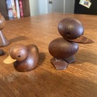 Lot Of 9 Carved Teak Animals  Hans Bolling Ducks Denmark Mid Century Modern Mcm