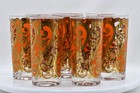Vintage Georges Briard Highball Glasses Set Of 8 Mcm Spanish Gold 22k Gold Leaf