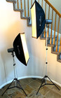 Aikiphoto M-150 Studio Flash Kit - 2x Lights  Soft Box  Yake L-302 Light Stands