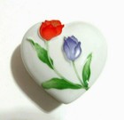 Heart Shape Floral Tulip Porcelain Trinket Box 3 25 