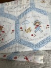 Vtg Baby Nursery Wall Hanger Decor Quilt Nursery Rhyme Mary Lamb White Blue 80s