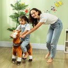Ride On Horse For Kids 3-5 Years  27 6 Inch Plush Riding Pony  Brown