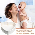 Heart Shaped Baby Posing Basket Newborn Photography Prop Wooden Studio Case