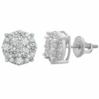 Real Moissanite Iced Hip Hop Mens Earrings Cluster Round Studs Passes Tester